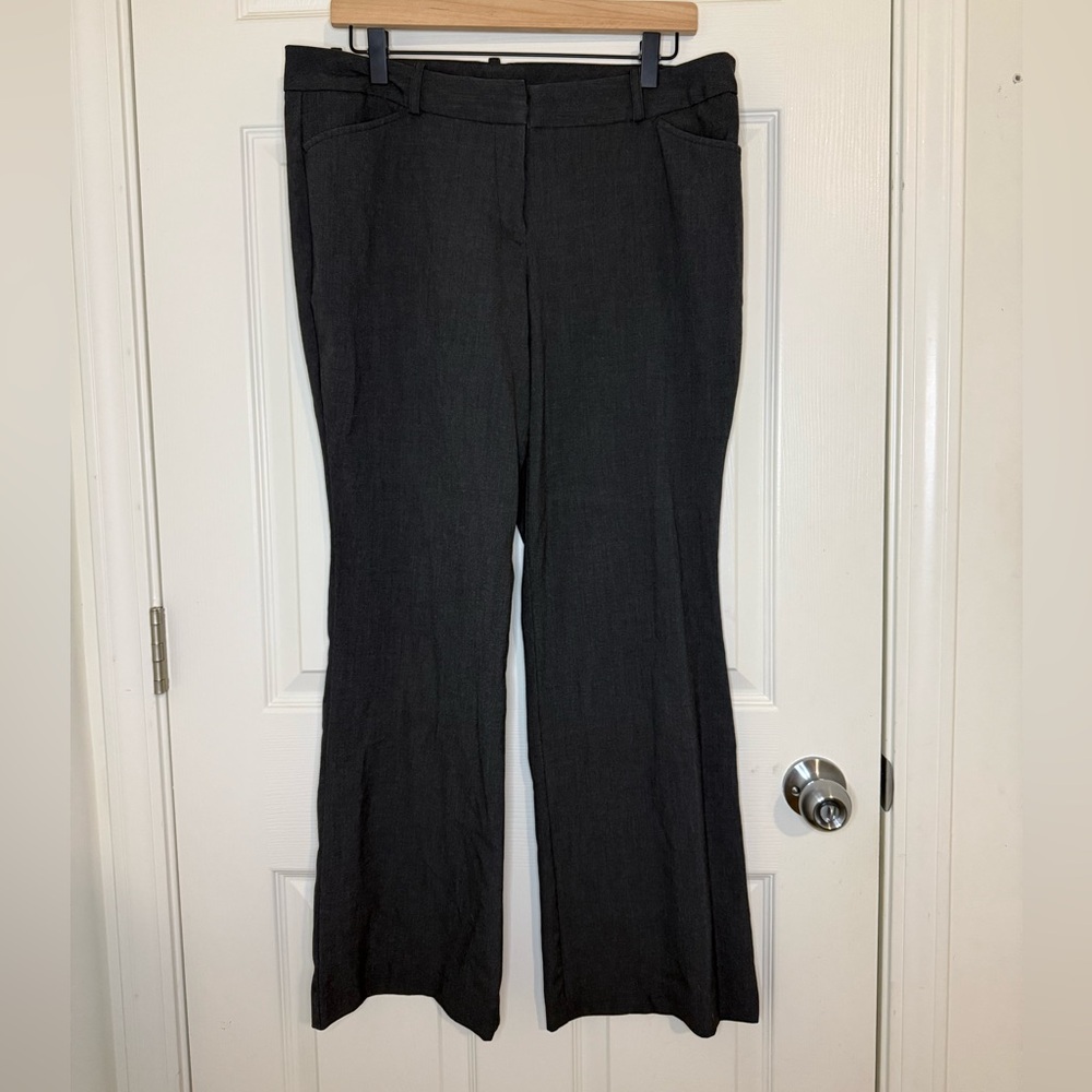 Worthington Womens Gray Modern Fit Flat Front Bootcut Pants Trousers 12p